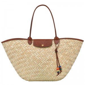 Brown Women's Longchamp Le Panier Pliage XL Basket Bag | 897160-XQH