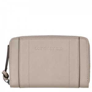 Clay Grey Women's Longchamp 3D Wallets | 628179-EAG