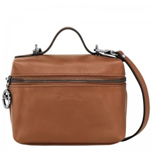 Cognac Brown Women's Longchamp Le Pliage Xtra XS Vanity Crossbody Bags | 574690-XFB