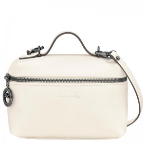 Ecru White Women's Longchamp Le Pliage Xtra XS Vanity Crossbody Bags | 741580-JOW