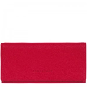 Love Red Women's Longchamp Le Foulonné Continental Wallets | 294056-FPH