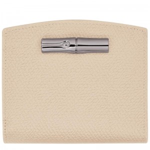 Paper White Women's Longchamp Roseau Wallets | 203964-MAK