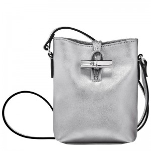 Silver Women's Longchamp Roseau XS Crossbody Bags | 712498-SQF