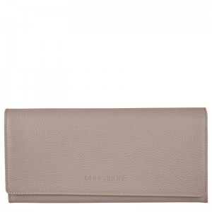 Turtledove Grey Women's Longchamp Le Foulonné Continental Wallets | 961072-VJZ