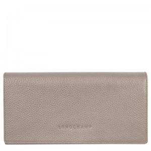 Turtledove Grey Women's Longchamp Le Foulonné Continental Wallets | 091732-KOB