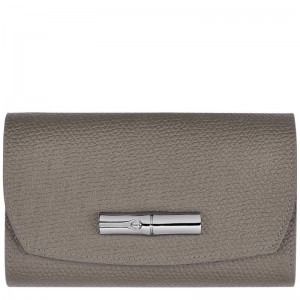 Turtledove Grey Women's Longchamp Roseau Wallets | 627904-XWL