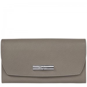 Turtledove Grey Women's Longchamp Roseau Continental Wallets | 607213-HEA