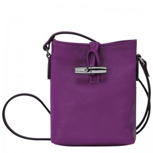 Violet Purple Women's Longchamp Roseau XS Crossbody Bags | 190487-CAJ