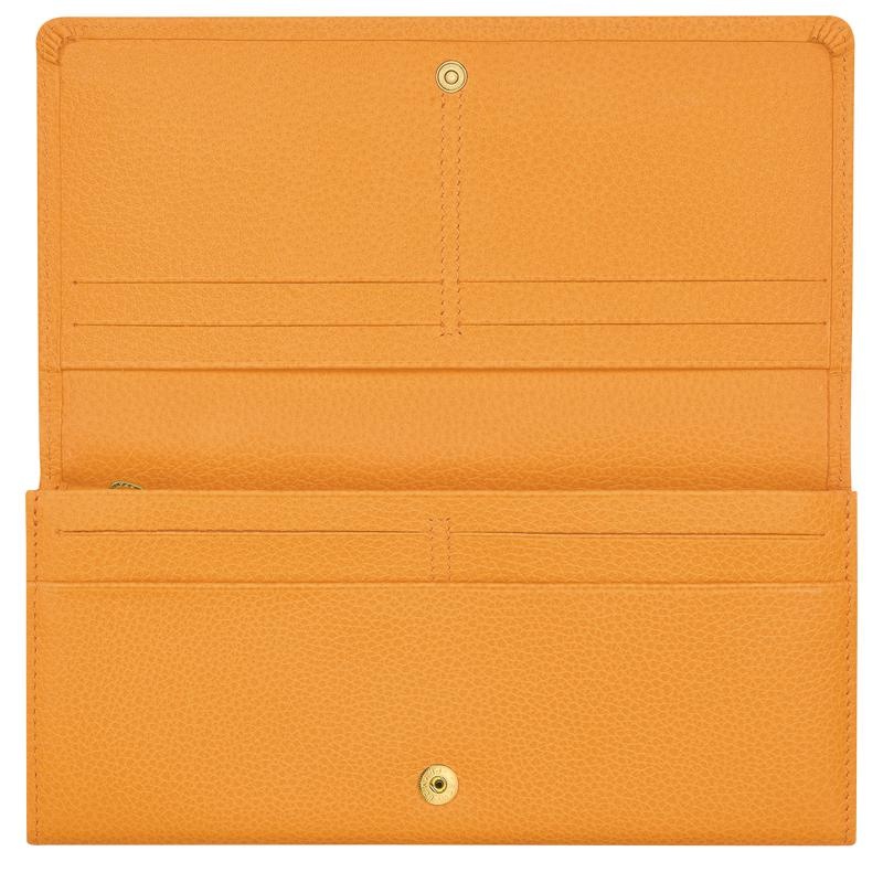 Apricot Orange Women's Longchamp Le Foulonné Continental Wallets | 037926-GQX