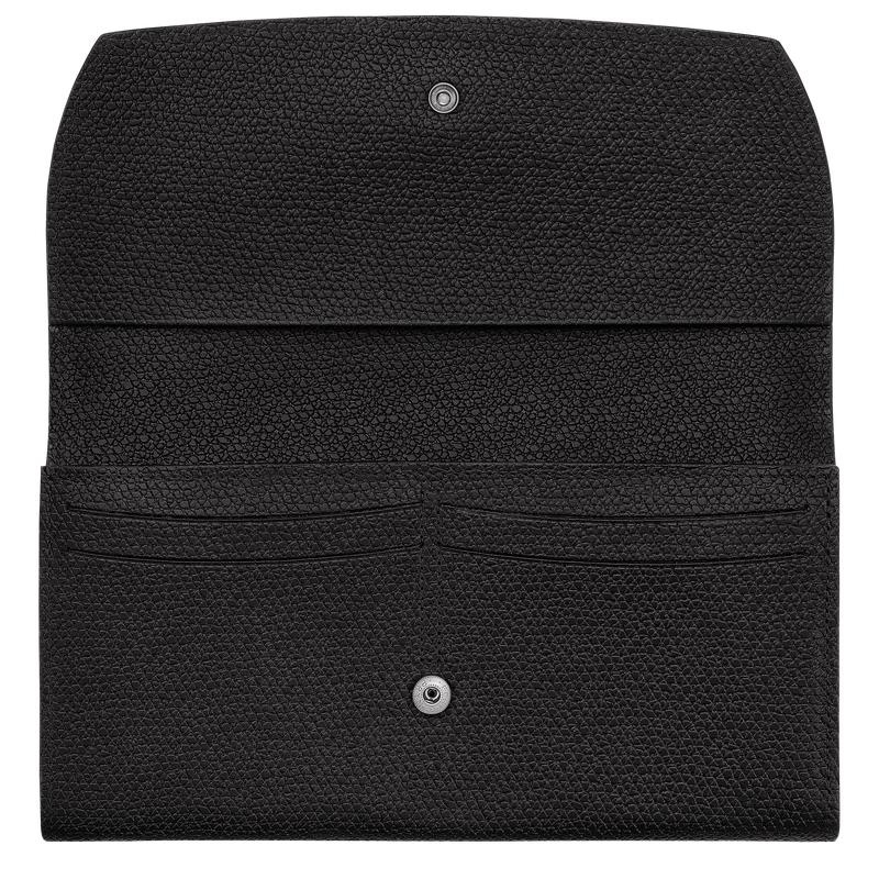 Black Women's Longchamp Roseau Continental Wallets | 283164-QTI