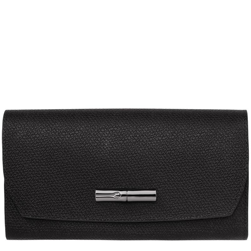 Black Women\'s Longchamp Roseau Continental Wallets | 283164-QTI