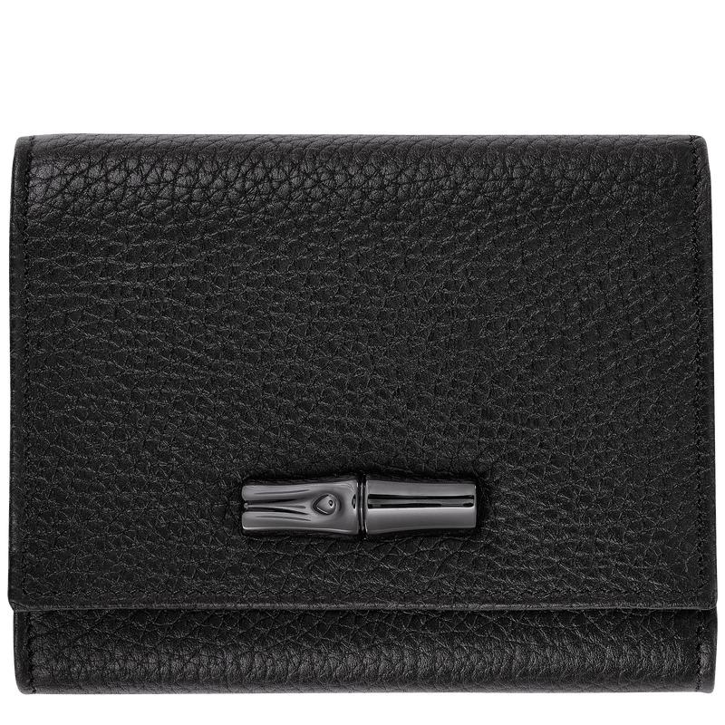 Black Women\'s Longchamp Roseau Essential Wallets | 963278-KUO