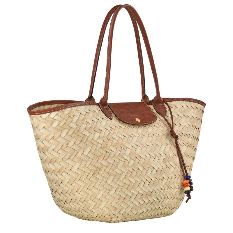 Brown Women's Longchamp Le Panier Pliage XL Basket Bag | 897160-XQH