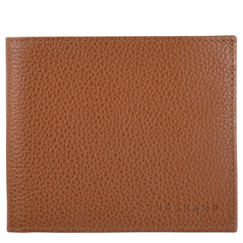 Caramel Brown Men\'s Longchamp Le Foulonné Wallets | 602873-HOD