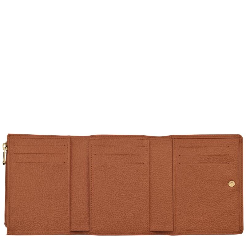 Caramel Brown Men's Longchamp Le Foulonné Wallets | 854763-PIT