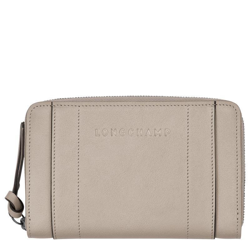 Clay Grey Women\'s Longchamp 3D Wallets | 628179-EAG