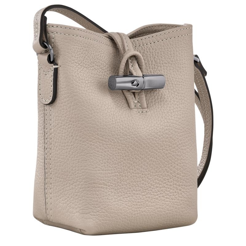 Clay Grey Women's Longchamp Roseau Essential XS Crossbody Bags | 815237-VUO