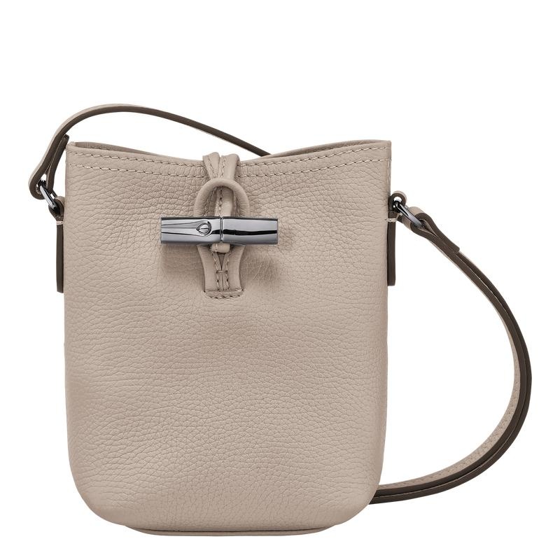 Clay Grey Women\'s Longchamp Roseau Essential XS Crossbody Bags | 815237-VUO