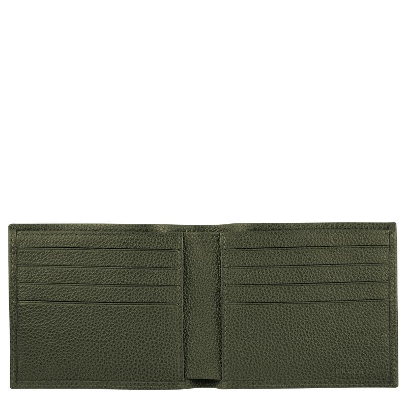 Khaki Men's Longchamp Le Foulonné Wallets | 105638-NSK