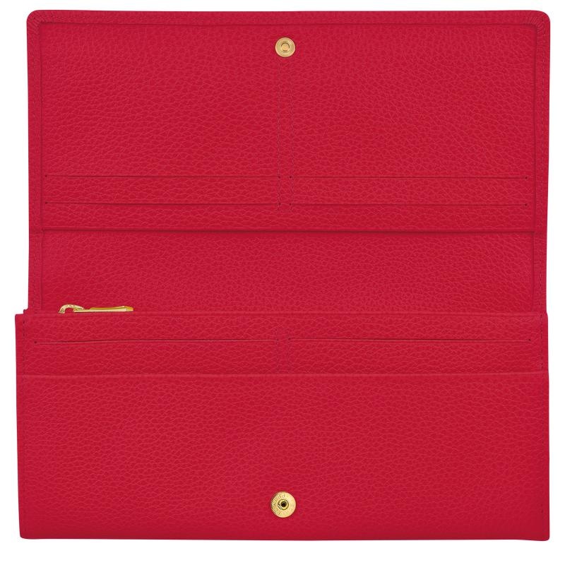 Love Red Women's Longchamp Le Foulonné Continental Wallets | 375198-GPS