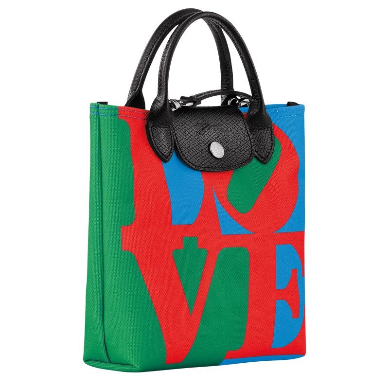 Red/Navy Women's Longchamp x Robert Indiana XS Crossbody Bags | 295061-LOH