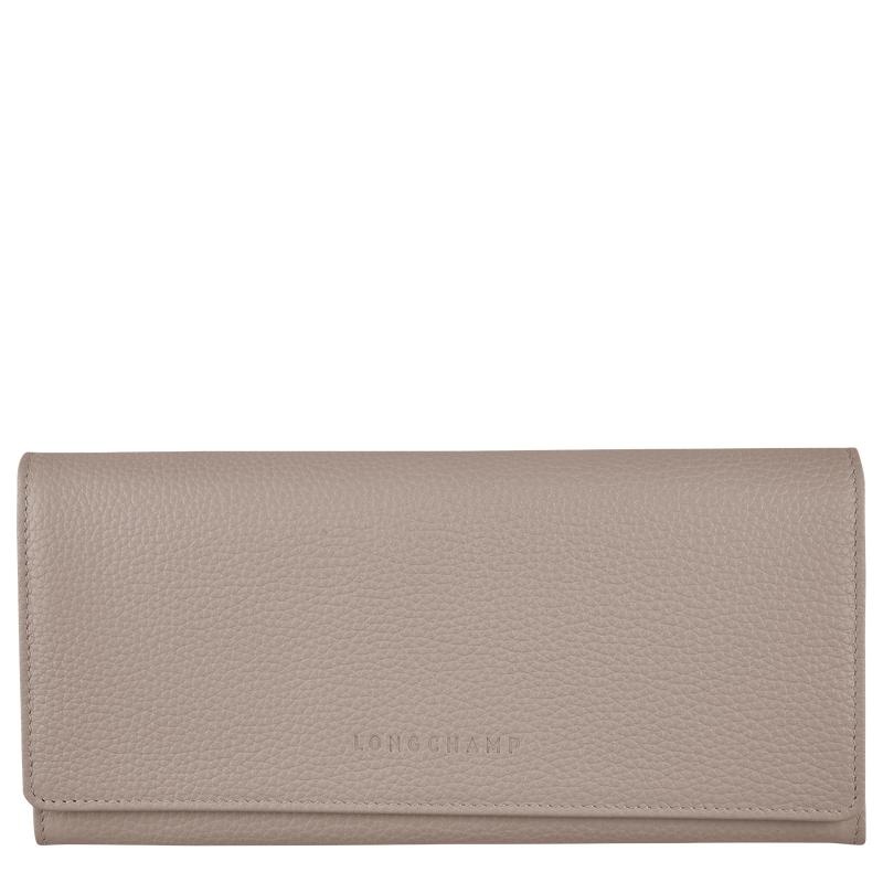 Turtledove Grey Women\'s Longchamp Le Foulonné Continental Wallets | 961072-VJZ