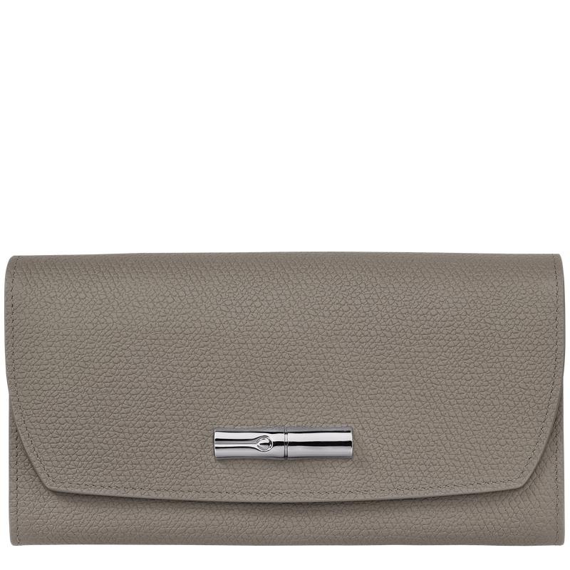 Turtledove Grey Women\'s Longchamp Roseau Continental Wallets | 607213-HEA